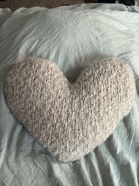 Demdaco Cream Bouclé Heart Accent Pillow- the Giving Collection